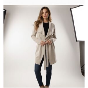 Grace Karin Beige Drape Front Blazer